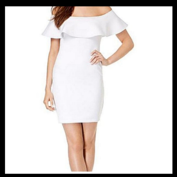 Guess Dresses & Skirts - Guess Tori off shoulder white Dress Size 8